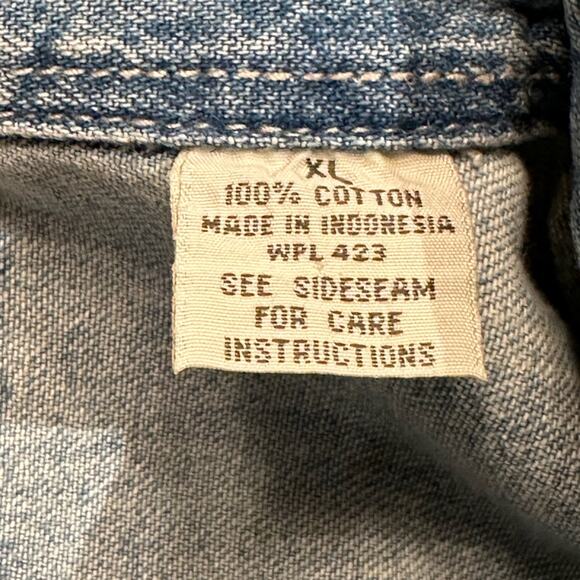 Levi's Light Blue Button Up Denim Long Sleeve Shirt Mens XL - Picture 4 of 8